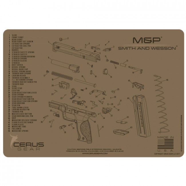 Cerus Gear - Smith & Wesson M&P Schematic Handgun Promat